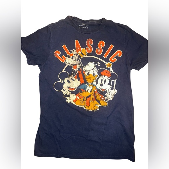Disney Tops - Disney Navy Tee with Mickey and Friends